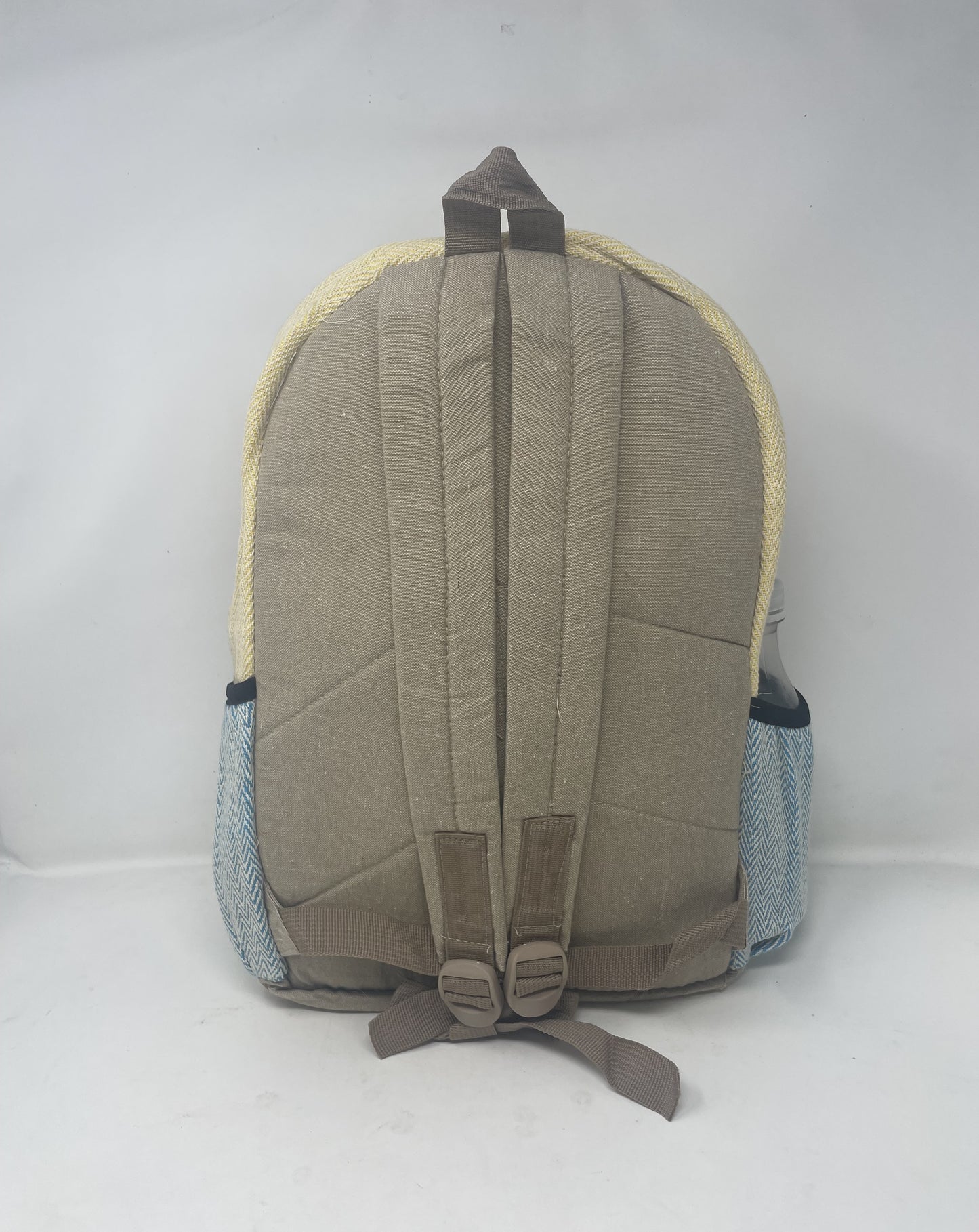 Large All Natural Pure Hemp Multi Pockets Laptop Backpack - Tiger Design