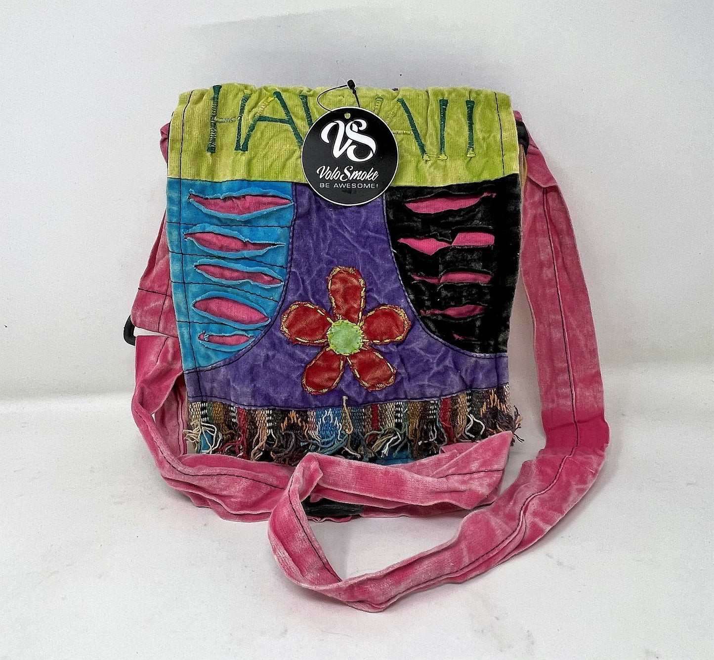 Happy Flower Patchwork Handmade Cotton Crossbody/Shoulder Bag - Hawaii Pear