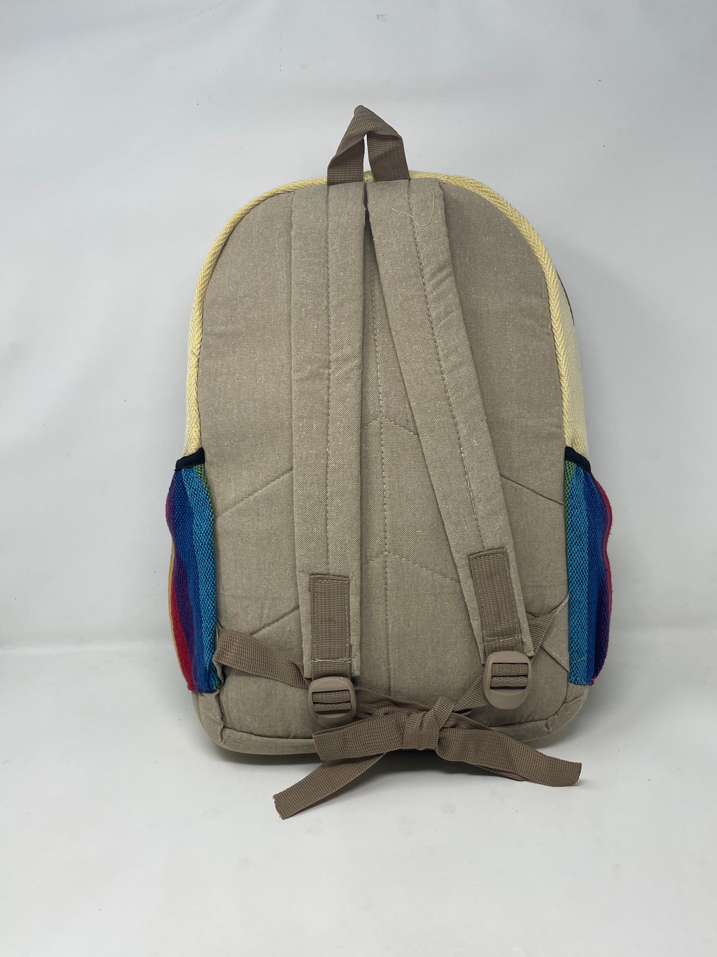 Large All Natural Pure Hemp Multi Pockets Laptop Backpack - Turtle Design