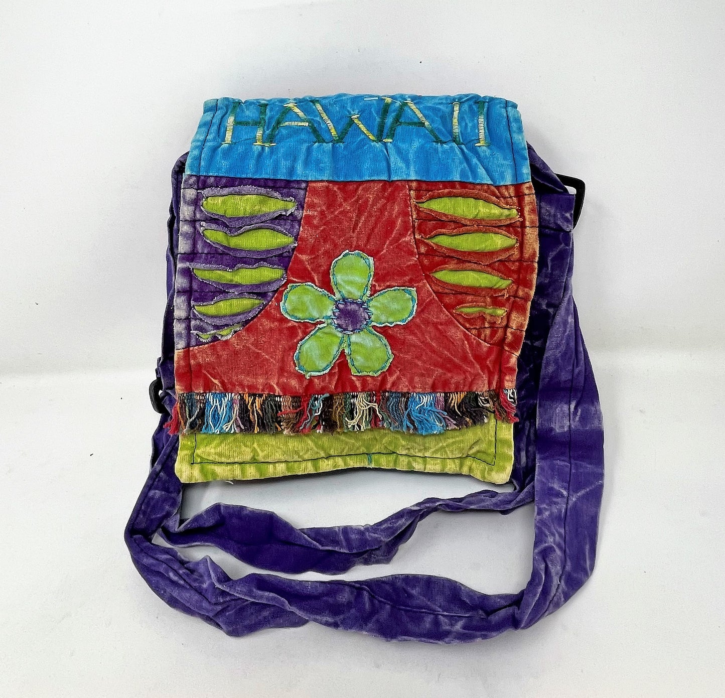 Happy Flower Patchwork Handmade Cotton Crossbody/Shoulder Bag - Hawaii Teal
