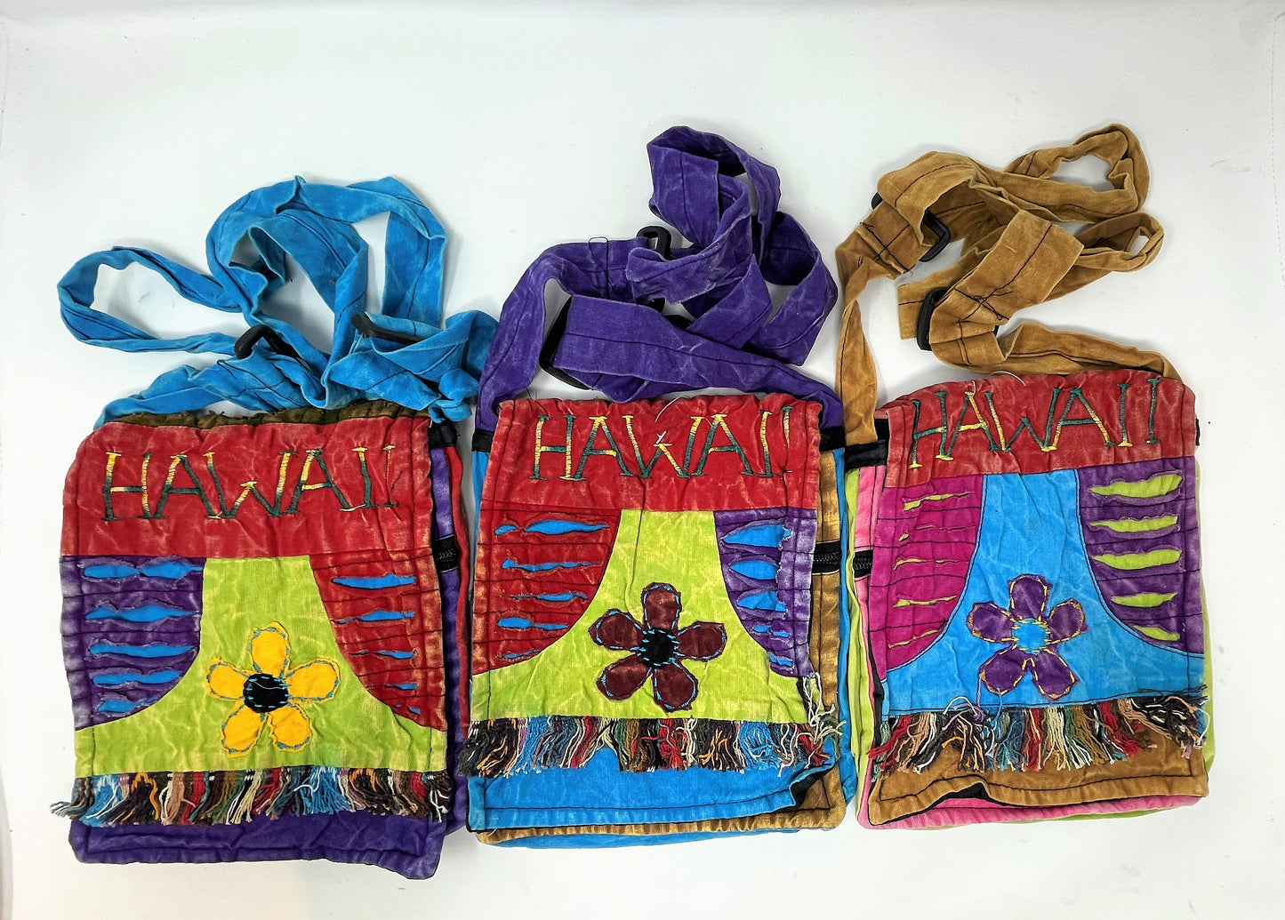 Beautiful Flower Patchwork Handmade Cotton Best Crossbody/Shoulder Bag - Hawaii Red