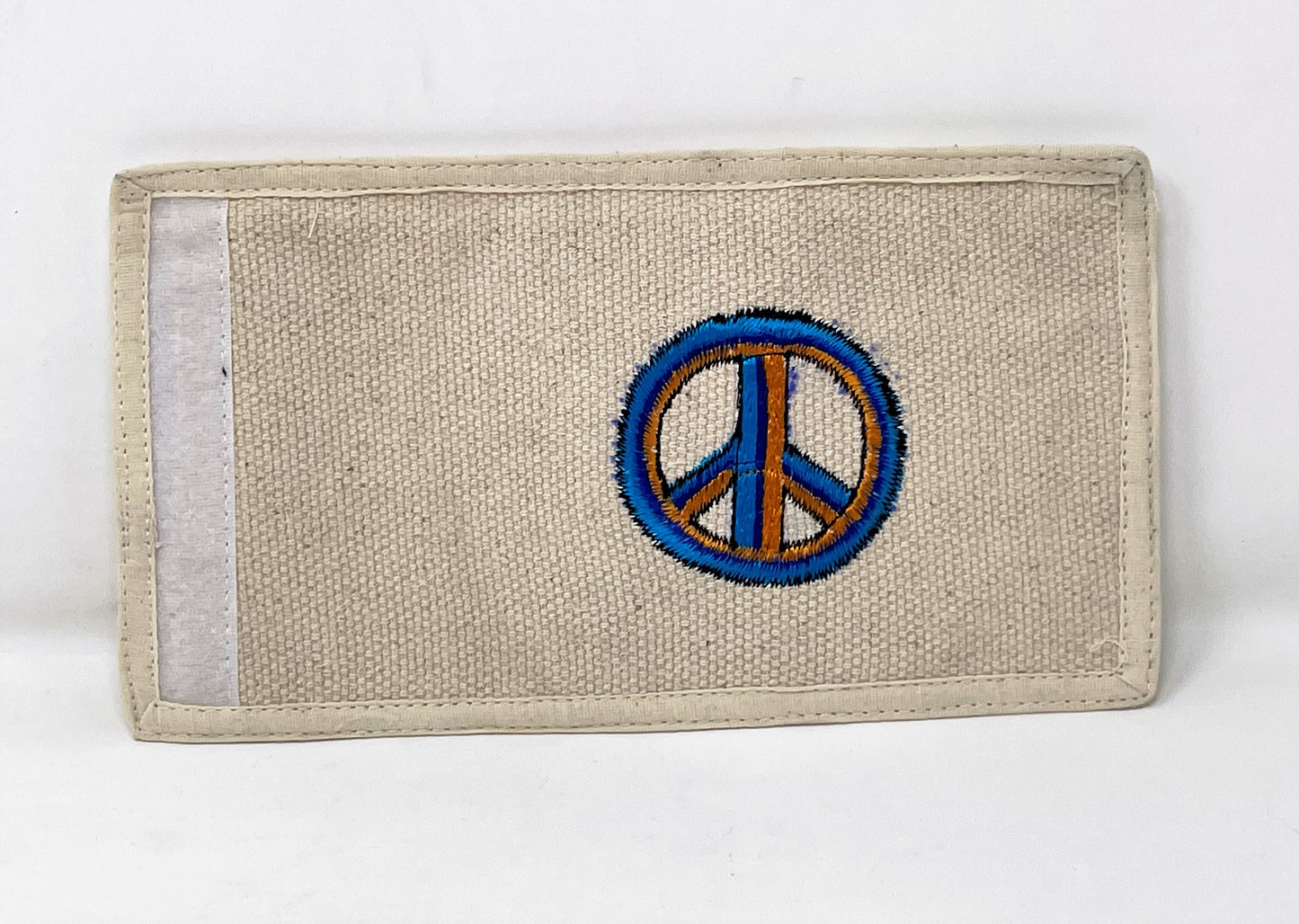 Organic Pure Hemp Handmade Trifold Wallet - Peace Design