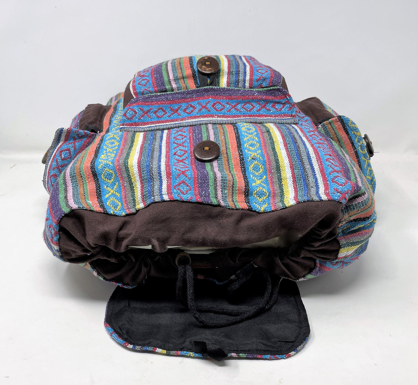 Gehry Woven Fabric Back Pack  Multi Pocket - Beautiful Stripped Colors