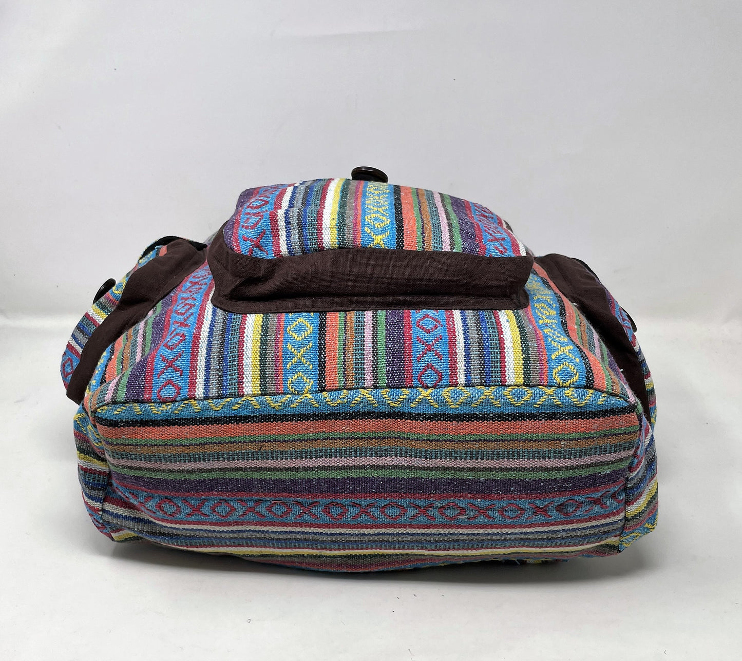 Gehry Woven Fabric Back Pack  Multi Pocket - Beautiful Stripped Colors