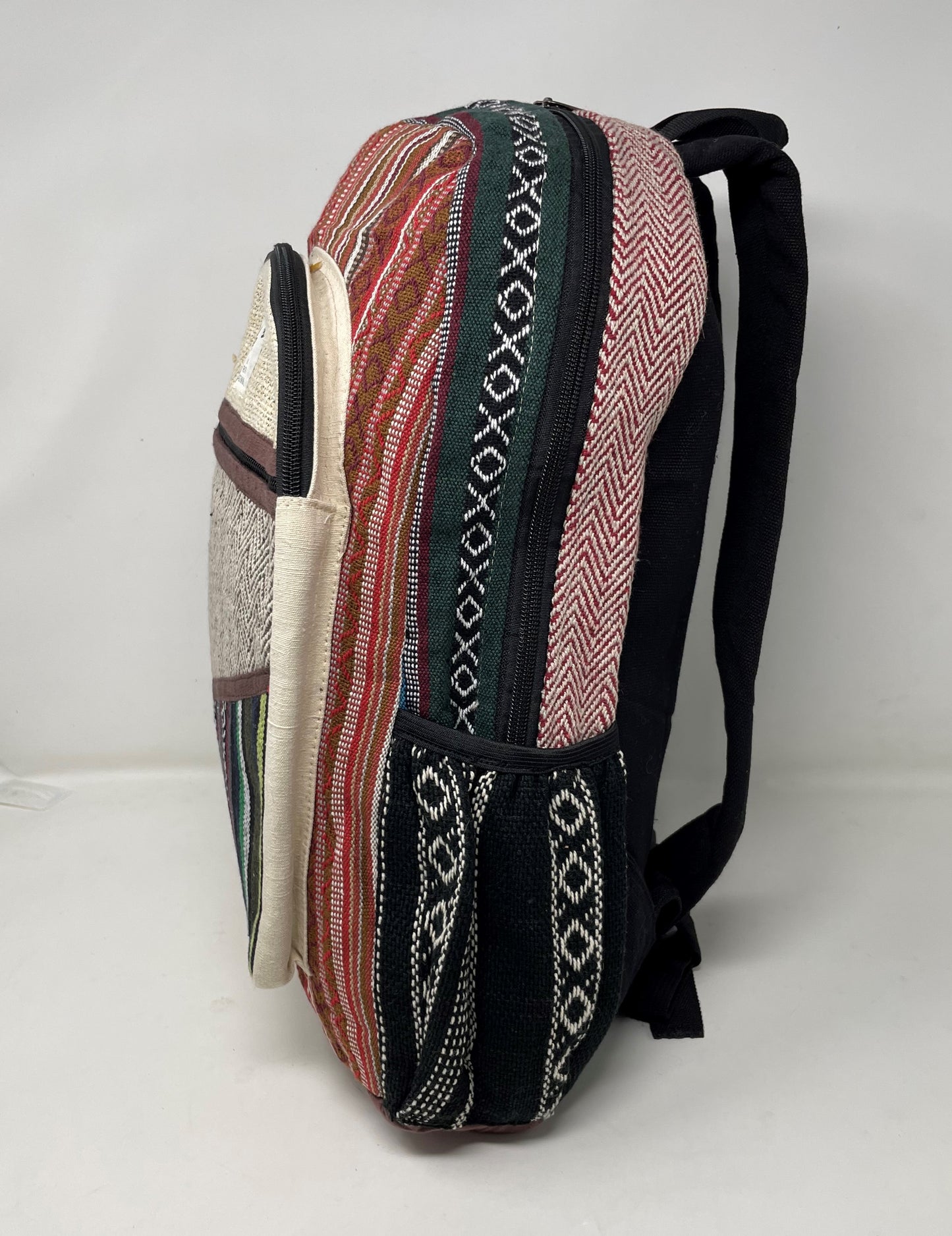 Unisex Himalayan Pure Hemp Large Multi Pocket Backpack with Laptop sleeve